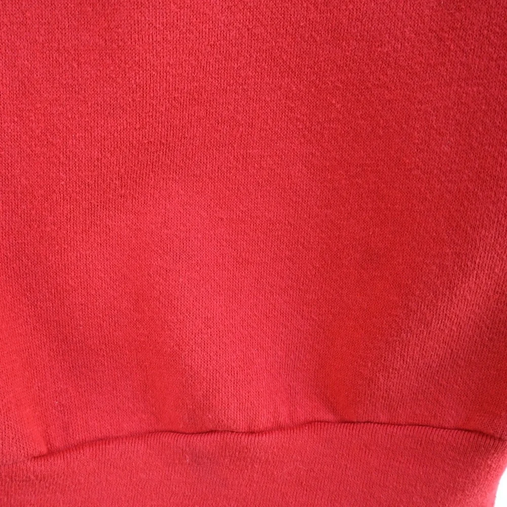 Vintage 80s Arkansas Razorbacks Sweatshirt Large Red Cotton Blend Raglan NCAA - Picture 10 of 14